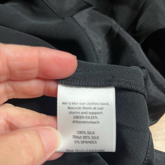EUC Eileen Fisher- 100% Silk Black Dress. Size M - Picture 5 of 7